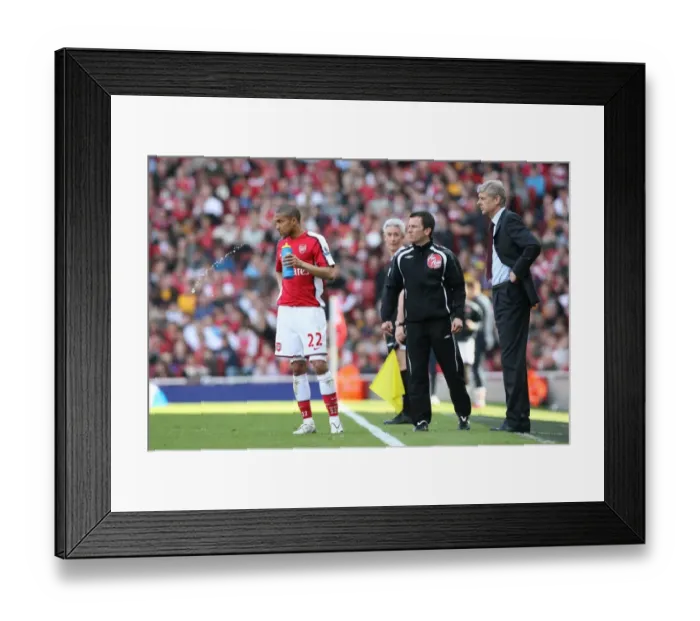Framed Print : Arsenal manager Arsene Wenger and Gael Clichy