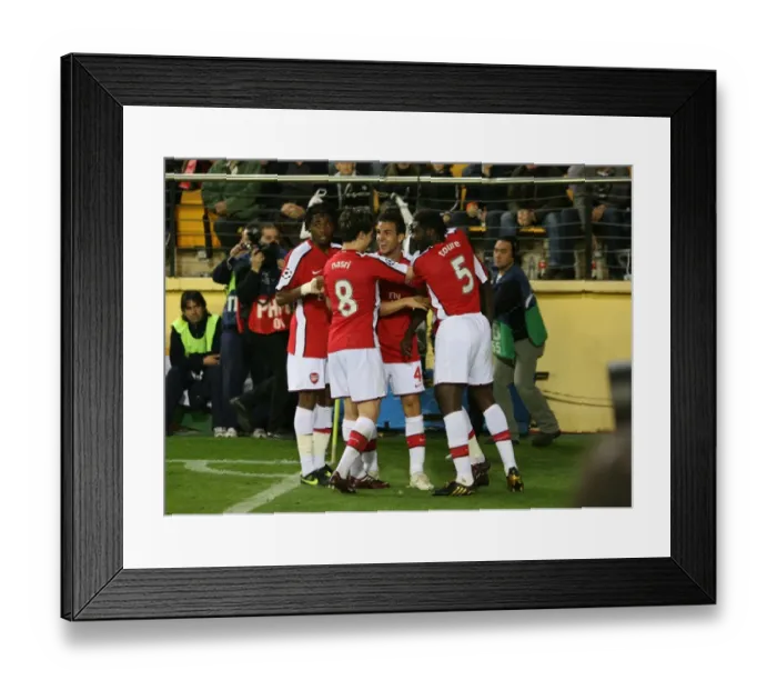 Framed Print : Emmauel Adebayor celebrates scoring the Arsenal goal