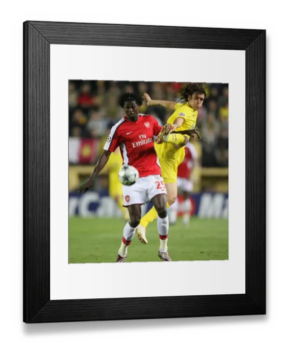 Framed Print : Adebayor vs. Rodriguez: 1-1 Stalemate in the 2009 Champions League Quarterfinals