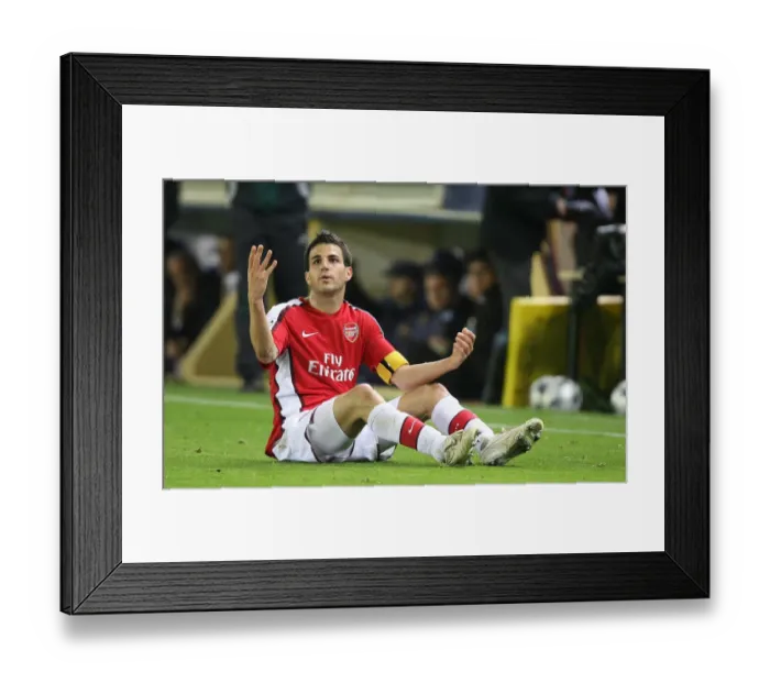 Framed Print : Cesc Fabregas: Arsenal Star Shines in UEFA Champions League Quarterfinal Clash Against Villarreal, Spain, 2009 Framed Print : Cesc Fabregas: Arsenal Star Shines in UEFA Champions League Quarterfinal Clash Against Villarreal, Spain, 2009