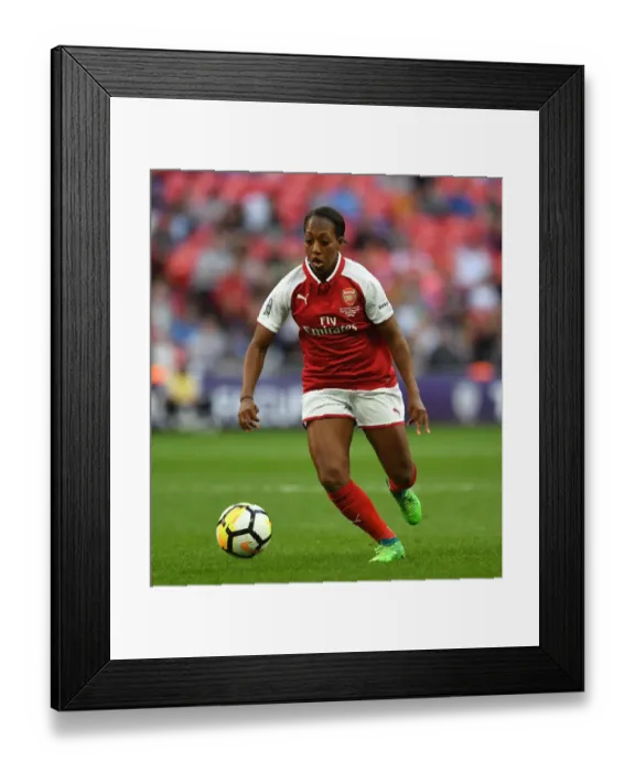 Framed Print : Danielle Carter in Action at the 2018 FA Cup Final: Arsenal Women vs. Chelsea Ladies