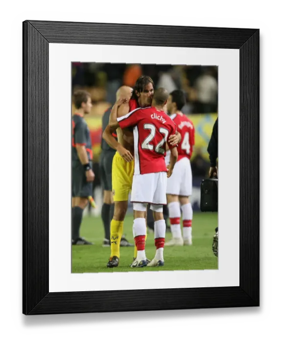 Framed Print : Gael Clichy (Arsenal) Robert Pires (Villarreal)