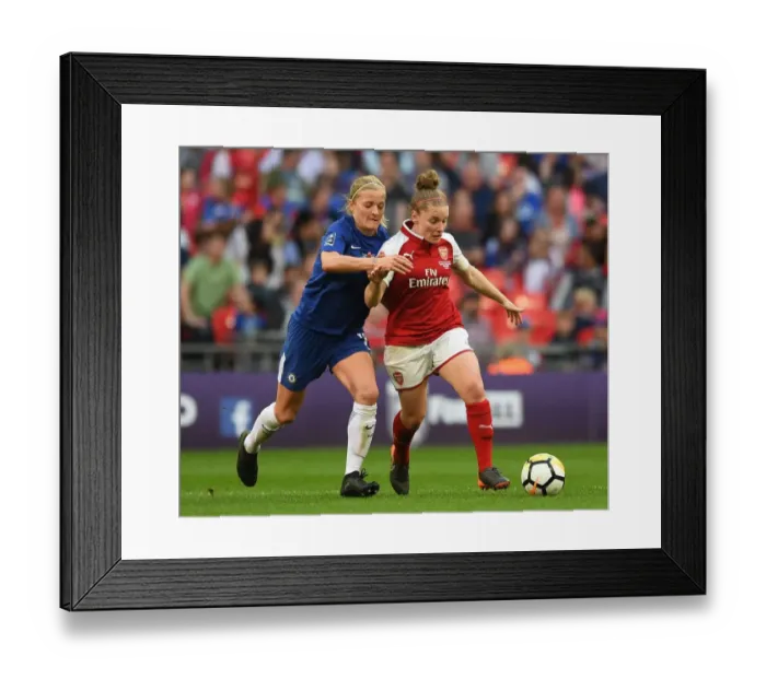 Framed Print : Arsenal vs. Chelsea: FA Cup Final Showdown - Kim Little vs. Katie Chapman Framed Print : Arsenal vs. Chelsea: FA Cup Final Showdown - Kim Little vs. Katie Chapman