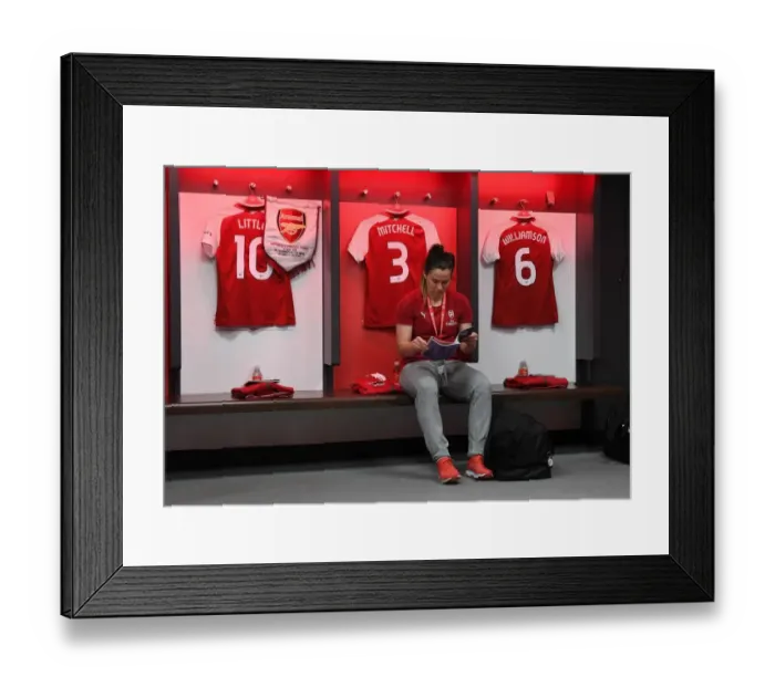 Framed Print : Emma Mitchell of Arsenal Preparing for FA Cup Final Showdown Against Chelsea Ladies