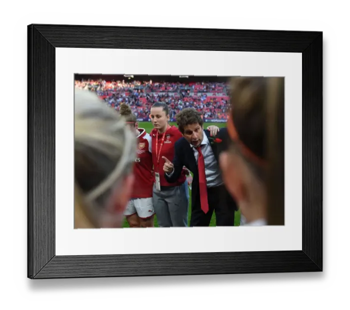 Framed Print : Joe Montemurro Guides Arsenal Women at FA Cup Final vs. Chelsea Framed Print : Joe Montemurro Guides Arsenal Women at FA Cup Final vs. Chelsea