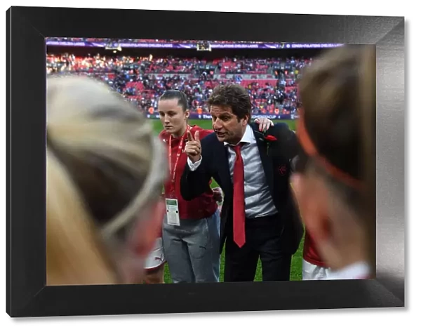 Joe Montemurro: Arsenal Women's Manager Delivers Instructions after FA Cup Final vs. Chelsea