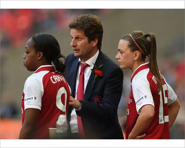 Arsenal Women's FA Cup Final: Montemurro Coaches Carter and McCabe at Wembley