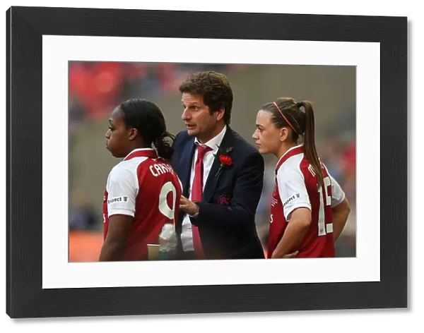 Arsenal Women's FA Cup Final: Montemurro Coaches Carter and McCabe at Wembley