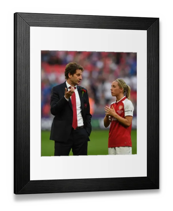 Framed Print : Arsenal Women's FA Cup Final: Joe Montemurro and Jordan Nobbs Celebrate Victory over Chelsea Ladies Framed Print : Arsenal Women's FA Cup Final: Joe Montemurro and Jordan Nobbs Celebrate Victory over Chelsea Ladies