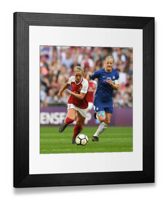 Framed Print : Nobbs vs. Chapman: FA Cup Final Showdown - Arsenal Women vs. Chelsea Ladies