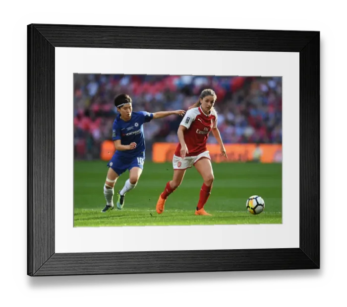 Framed Print : Showdown at Wembley: Van de Donk vs. Ji So-yun in FA Cup Final Clash