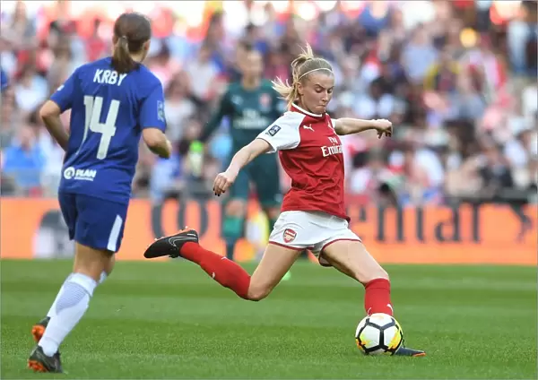 Leah Williamson of Arsenal in FA Cup Final Action Against Chelsea Ladies