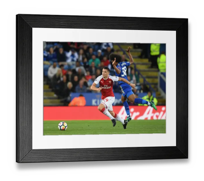 Framed Print : Xhaka Overpowers Choudhury: Leicester vs Arsenal, Premier League Showdown Framed Print : Xhaka Overpowers Choudhury: Leicester vs Arsenal, Premier League Showdown