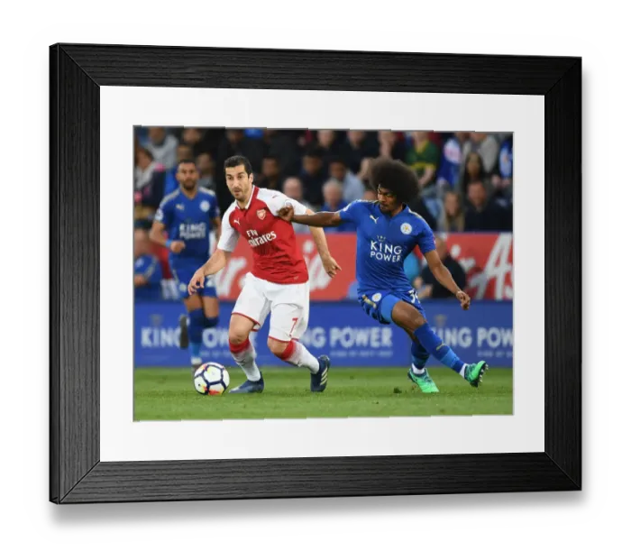 Framed Print : Mkhitaryan Outmaneuvers Choudhury: Leicester vs Arsenal, Premier League Showdown Framed Print : Mkhitaryan Outmaneuvers Choudhury: Leicester vs Arsenal, Premier League Showdown
