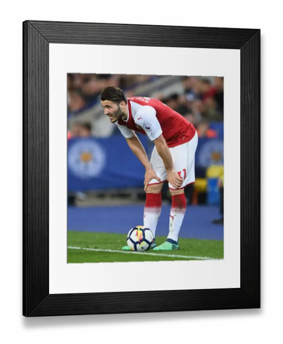 Framed Print : Sead Kolasinac in Action: Leicester City vs. Arsenal, Premier League 2017-18