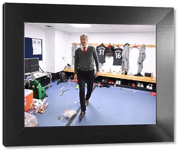 Arsene Wenger in Arsenal Changing Room After Huddersfield Match, 2017-18 Season