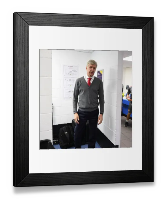 Framed Print : Arsene Wenger in the Aftermath: Huddersfield Town vs. Arsenal, Premier League 2017-18