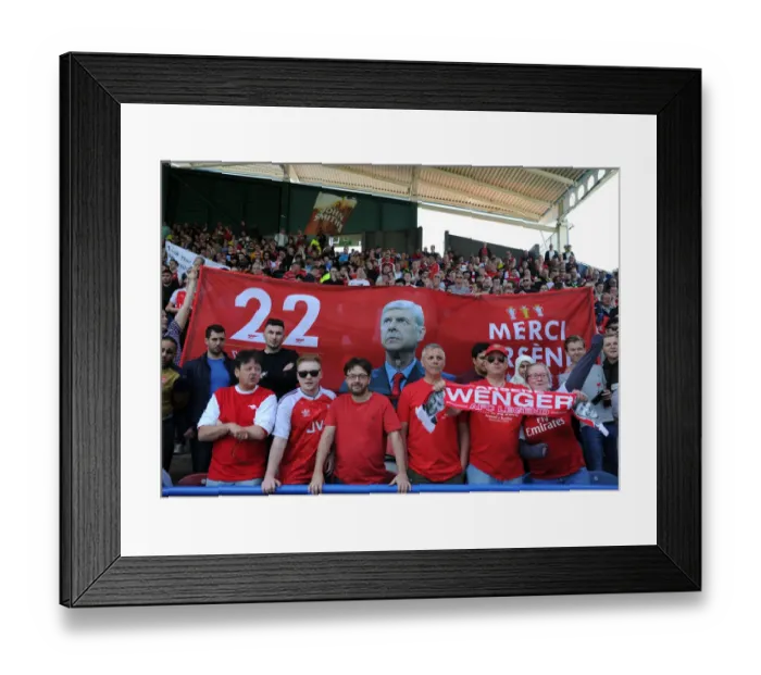 Framed Print : Arsenal Fans Pay Tribute to Arsene Wenger with Banners at Huddersfield Match Framed Print : Arsenal Fans Pay Tribute to Arsene Wenger with Banners at Huddersfield Match