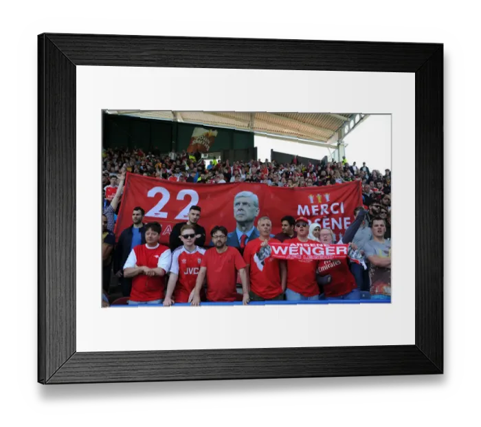 Framed Print : Arsenal Fans Pay Tribute to Arsene Wenger at Huddersfield Town Match