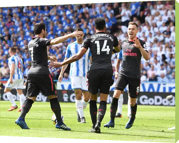 Pierre-Emerick Aubameyang's Goal Celebration: Huddersfield Town vs. Arsenal, Premier League 2017-18