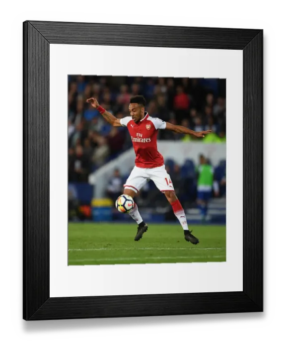 Framed Print : Pierre-Emerick Aubameyang (Arsenal). Leciester City 3: 1 Arsenal Framed Print : Pierre-Emerick Aubameyang (Arsenal). Leciester City 3: 1 Arsenal