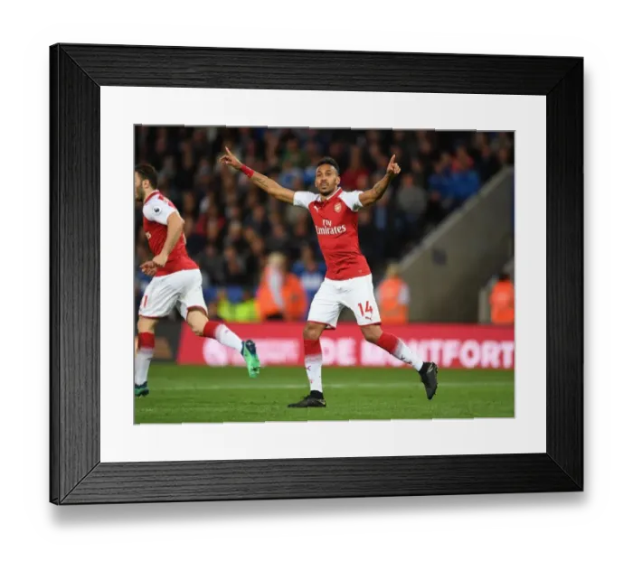 Framed Print : Aubameyang's Thrilling Goal: Arsenal's Premier League Victory at Leicester City (2017-18) Framed Print : Aubameyang's Thrilling Goal: Arsenal's Premier League Victory at Leicester City (2017-18)