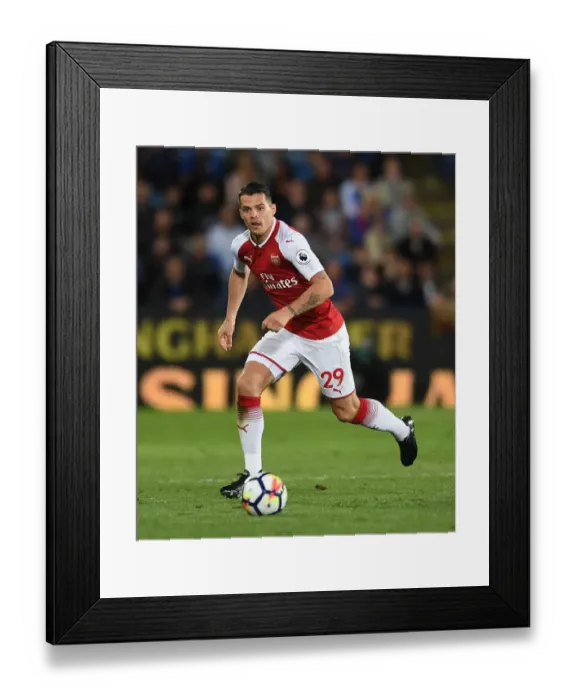 Framed Print : Granit Xhaka in Action: Leicester City vs. Arsenal, Premier League 2017-18 Framed Print : Granit Xhaka in Action: Leicester City vs. Arsenal, Premier League 2017-18