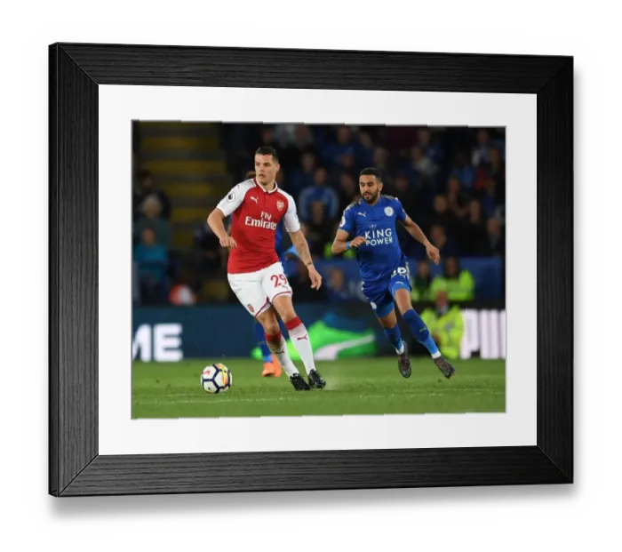 Framed Print : Clash of Stars: Mkhitaryan vs Mahrez - Leicester City vs Arsenal, Premier League 2017-18