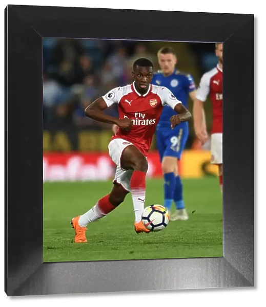 Eddie Nketiah in Action: Premier League Clash between Leicester City and Arsenal (2017-18)