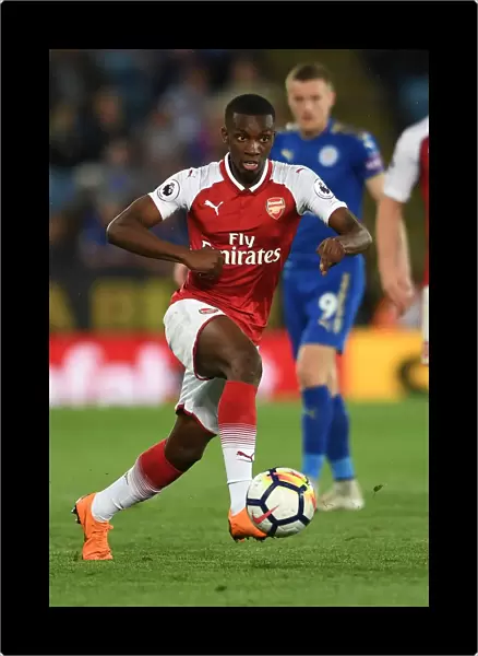Eddie Nketiah in Action: Premier League Clash between Leicester City and Arsenal (2017-18)