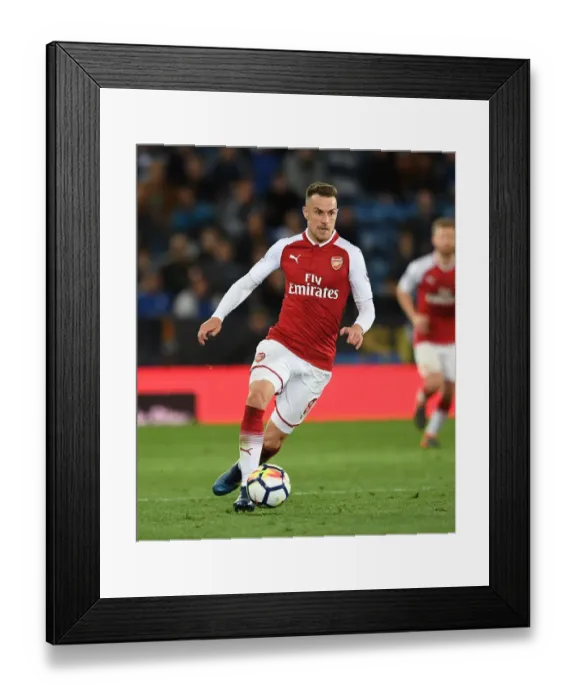 Framed Print : Aaron Ramsey in Action: Leicester City vs Arsenal, Premier League 2017-18