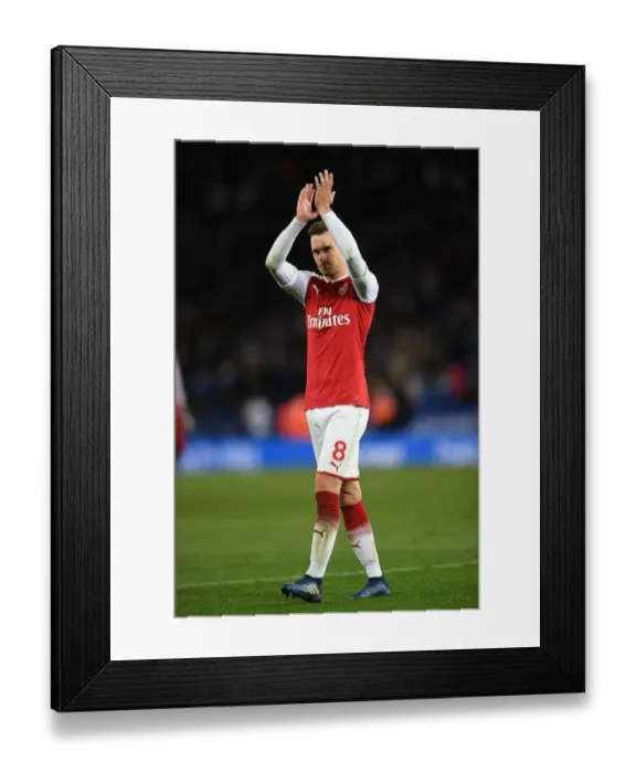 Framed Print : Aaron Ramsey Celebrates with Arsenal Fans: Leicester City vs. Arsenal, Premier League 2017-18 Framed Print : Aaron Ramsey Celebrates with Arsenal Fans: Leicester City vs. Arsenal, Premier League 2017-18