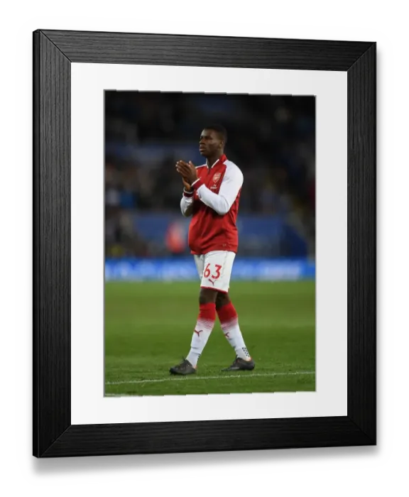 Framed Print : Jordi Osei-Tutu Celebrates with Arsenal Fans after Leicester Match, 2017-18 Season