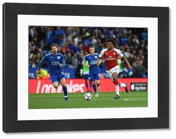 Alex Iwobi (Arsenal) Adrien Silva (Leicester). Leciester City 3: 1 Arsenal. Premier League