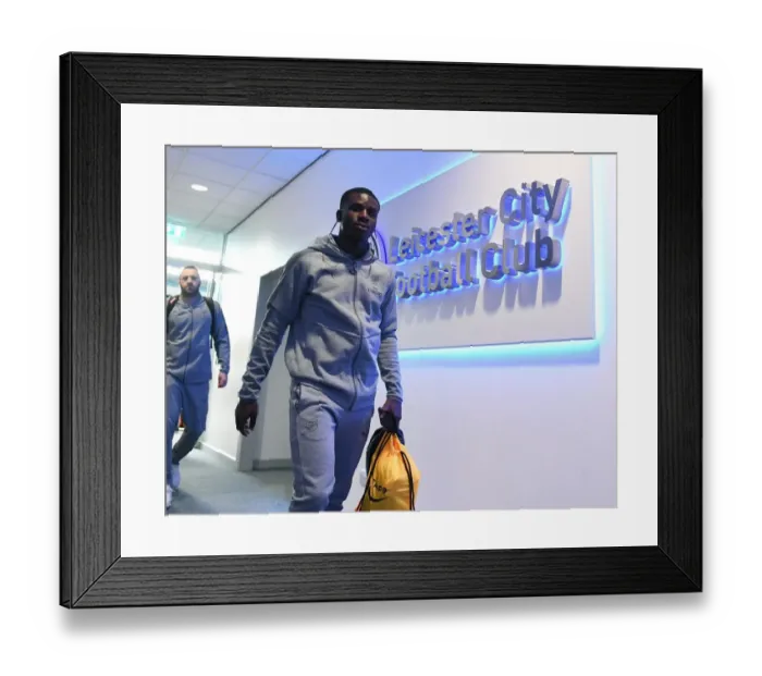 Framed Print : Jordi Osei-Tutu (Arsenal). Leciester City 3: 1 Arsenal. Premier League. King Power Stadium