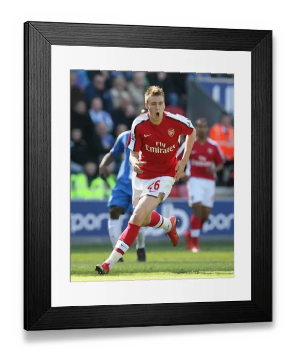 Framed Print : Bendtner's Brilliant Performance: Arsenal Crushes Wigan 4-1