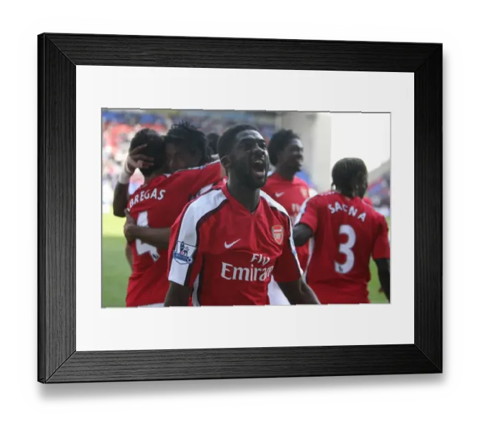 Framed Print : Kolo Toure celebrates Arsenals 4th goal scored by Alex Song Framed Print : Kolo Toure celebrates Arsenals 4th goal scored by Alex Song