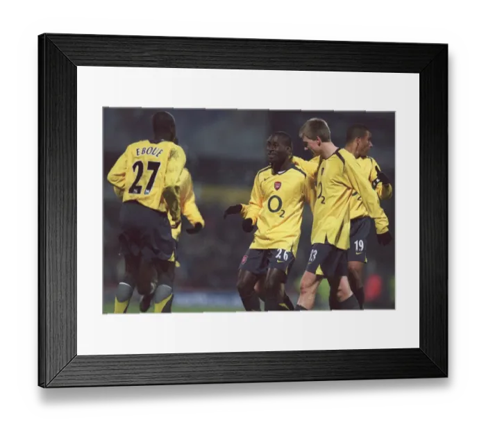 Framed Print : Quincy Owusu-Abeyie celebrates scoring Arsenals 1st goal with Nicklas Bendtner