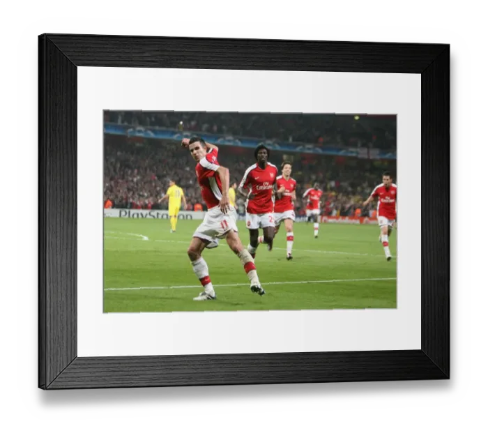 Framed Print : Robin van Persie's Triumph: Arsenal's 3rd Goal vs. Villarreal, UEFA Champions League Quarterfinals