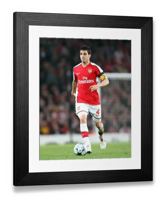 Framed Print : Cesc Fabregas Leads Arsenal to 3:0 Victory over Villarreal in UEFA Champions League Quarterfinals