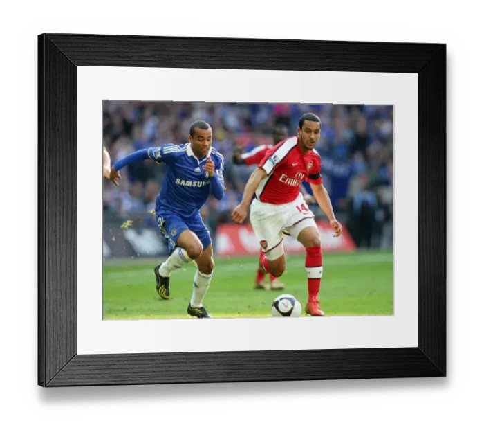 Framed Print : The Rivalry: Walcott vs. Cole - Arsenal vs. Chelsea in the FA Cup Semi-Final Showdown at Wembley Stadium (April 18, 2009)