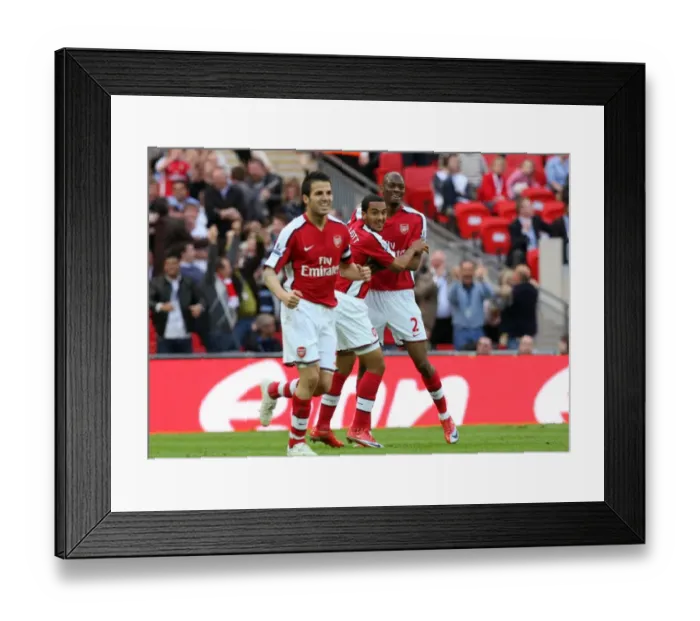 Framed Print : Theo Walcott celebrates scoring Arsenals goal with Framed Print : Theo Walcott celebrates scoring Arsenals goal with