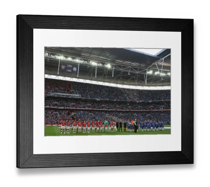 Framed Print : The Arsenal and Chelsea teams line up before the match