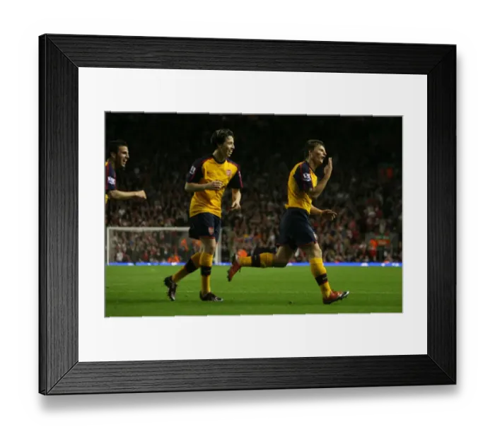 Framed Print : Arshavin's Triumphant Hat-Trick: The Thrilling 4-4 Draw Against Liverpool