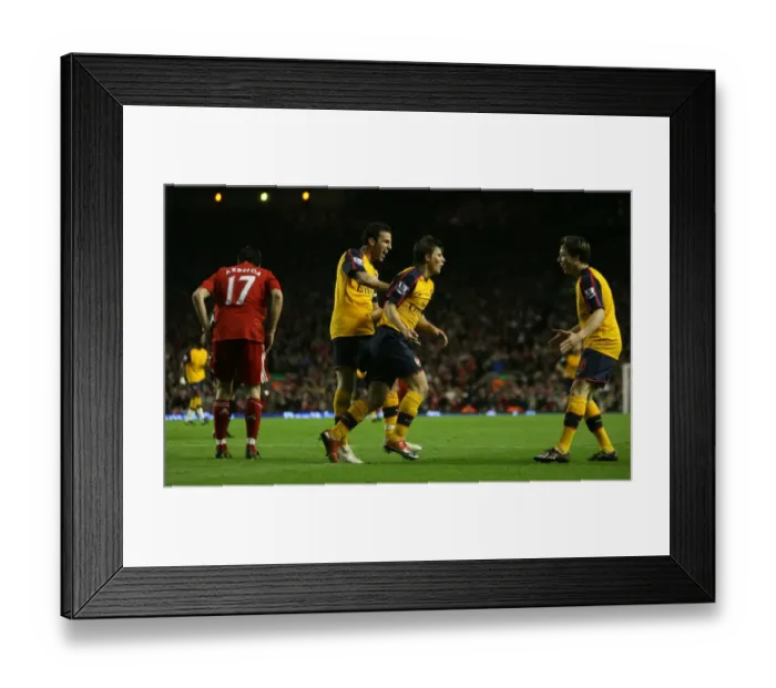 Framed Print : Andrey Arshavin celebrates scoring the 3rd Arsenal