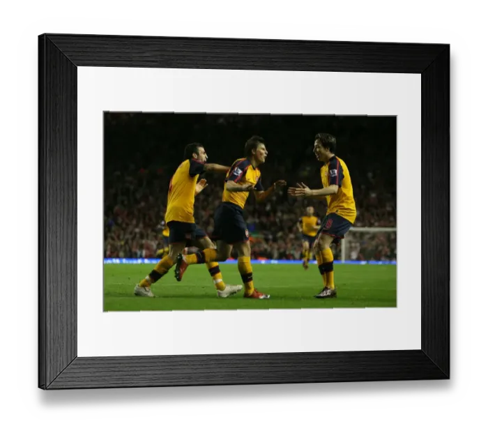 Framed Print : Arshavin's Hat-Trick: Nasri and Fabregas in Triumphant Celebration vs. Liverpool (4-4), 2009 Framed Print : Arshavin's Hat-Trick: Nasri and Fabregas in Triumphant Celebration vs. Liverpool (4-4), 2009