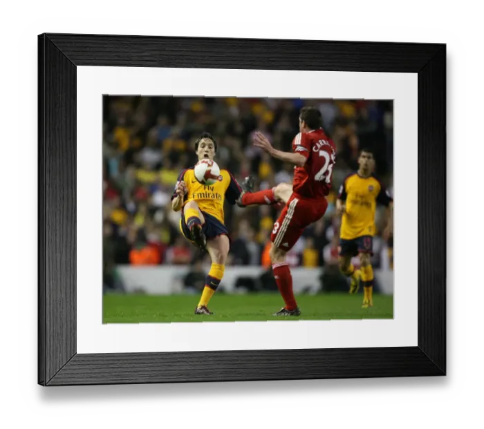 Framed Print : Samir Nasri (Liverpool) Jamie Carragher (Liverpool)