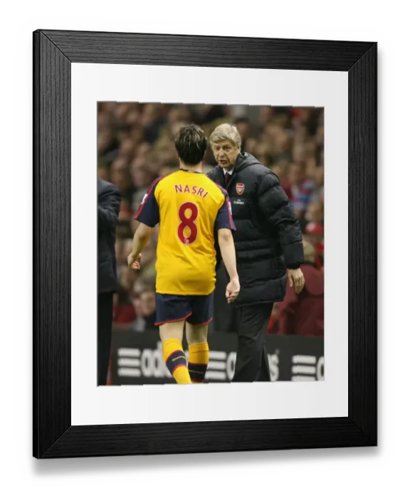 Framed Print : Arsenal manager Arsene Wenger talks with Samir Nasri Framed Print : Arsenal manager Arsene Wenger talks with Samir Nasri