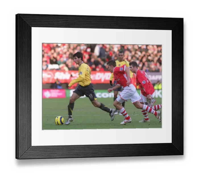 Framed Print : Cesc Fabregas (Arsenal) Darren Ambrose and Bryan Hughes (Charlton) Framed Print : Cesc Fabregas (Arsenal) Darren Ambrose and Bryan Hughes (Charlton)