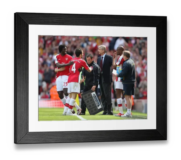 Framed Print : Cesc Fabregas is substituted for Emmanuel Adebayor Framed Print : Cesc Fabregas is substituted for Emmanuel Adebayor